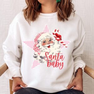 vintage santa sweatshirt for women in pink retro christmas top with santa claus design comfortable vintage t shirt bypov