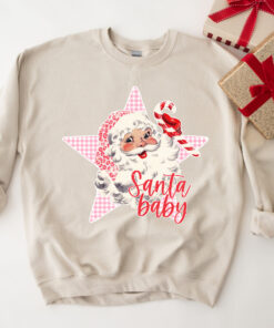 vintage santa sweatshirt for women in pink retro christmas top with santa claus design comfortable vintage t shirt ebtk7