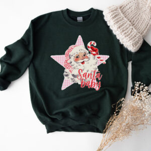 vintage santa sweatshirt for women in pink retro christmas top with santa claus design comfortable vintage t shirt wdusj