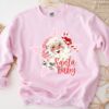 vintage santa sweatshirt for women in pink retro christmas top with santa claus design comfortable vintage t shirt z5mr2