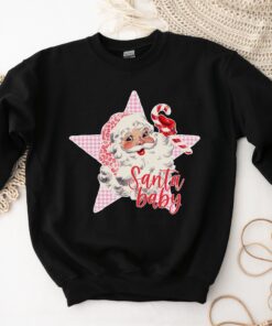 vintage santa sweatshirt for women in pink retro christmas top with santa claus design comfortable vintage t shirt zgmpn