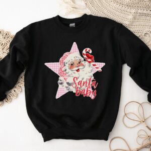 vintage santa sweatshirt for women in pink retro christmas top with santa claus design comfortable vintage t shirt zgmpn