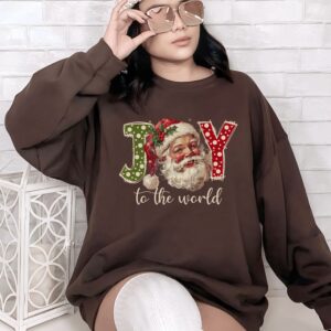 vintage santa sweatshirt for women with retro design and joyful christmas theme fz1bm