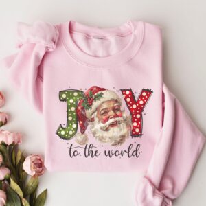 vintage santa sweatshirt for women with retro design and joyful christmas theme vcfcy