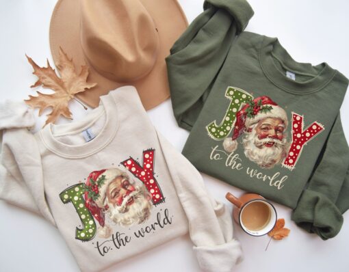 vintage santa sweatshirt for women with retro design and joyful christmas theme whjya scaled