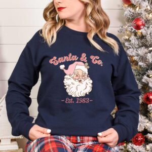 vintage santa sweatshirt retro christmas crewneck with fun design for holiday celebrations and everyday wear xidvg scaled