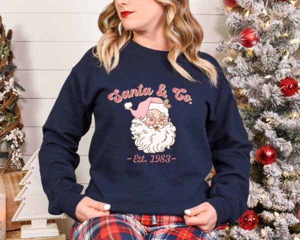 vintage santa sweatshirt retro christmas crewneck with fun design for holiday celebrations and everyday wear xidvg scaled