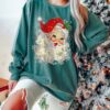 vintage santa sweatshirt retro santa face design comfort colors t shirt for christmas celebrations and festive occasions 4ziqb scaled