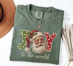Vintage Santa T Shirt Retro Christmas Design Comfort Colors Fabric for a Fun Holiday Look