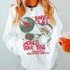 Vintage Santa World Tour Sweatshirt Unisex Retro Crewneck with Fun Santa Claus Design for Christmas Celebrations and Matching Pajamas
