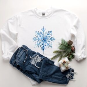 vintage snowflake sweatshirt for family matching christmas outfits plus size holiday sweater with unique snowflake design ynngc