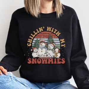 vintage snowman sweatshirt for winter lovers featuring a fun chillin with my snowmies design ideal for christmas celebrations f1gad