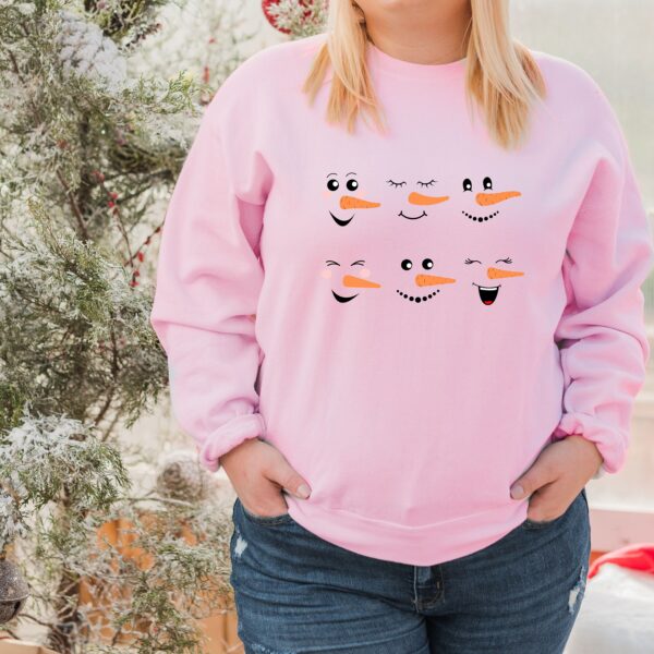 vintage snowman sweatshirt for women featuring fun snowman faces ideal for christmas and winter celebrations by67u scaled