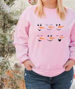 vintage snowman sweatshirt for women featuring fun snowman faces ideal for christmas and winter celebrations by67u scaled