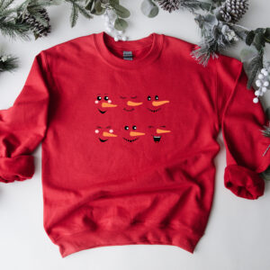 vintage snowman sweatshirt for women featuring fun snowman faces ideal for christmas and winter celebrations cptsu