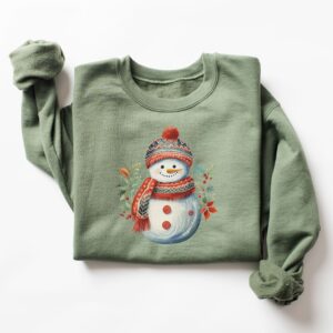 vintage snowman sweatshirt for women funny christmas crewneck with unique design comfortable holiday apparel dg6uz