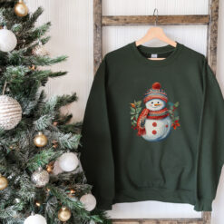 Vintage Snowman Sweatshirt for Women  Funny Christmas Crewneck with Unique Design  Comfortable Holiday Apparel