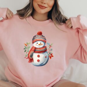 vintage snowman sweatshirt for women funny christmas crewneck with unique design comfortable holiday apparel uziqv