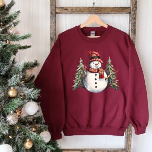 vintage snowman sweatshirt for women with christmas design and comfortable fit ideal for holiday gatherings and festive celebrations tkydh