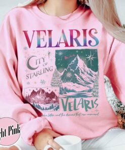 vintage sweatshirt featuring velaris city starlight design for book lovers and acotar fans ideal for christmas celebrations hiufl