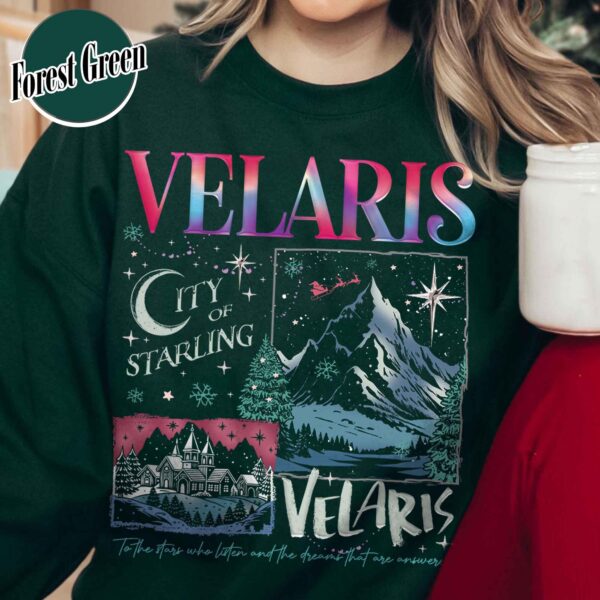 vintage sweatshirt featuring velaris city starlight design for book lovers and acotar fans ideal for christmas celebrations ltelv