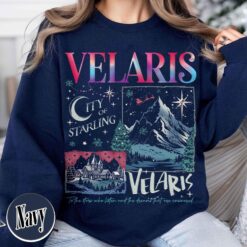 Vintage Sweatshirt featuring Velaris City Starlight Design for Book Lovers and ACOTAR Fans Ideal for Christmas Celebrations