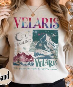 vintage sweatshirt featuring velaris city starlight design for book lovers and acotar fans ideal for christmas celebrations see0p