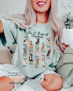 vintage t shirt 12 dogs of christmas shirt comfort colors design for dog moms and dog lovers 8mqts