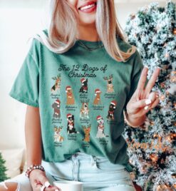 vintage t shirt 12 dogs of christmas shirt comfort colors design for dog moms and dog lovers h5enk