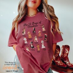 vintage t shirt 12 dogs of christmas shirt comfort colors design for dog moms and dog lovers qwfsg