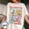 vintage t shirt all i want for christmas is more books comfort colors shirt bookish holiday design for book lovers ebyyz
