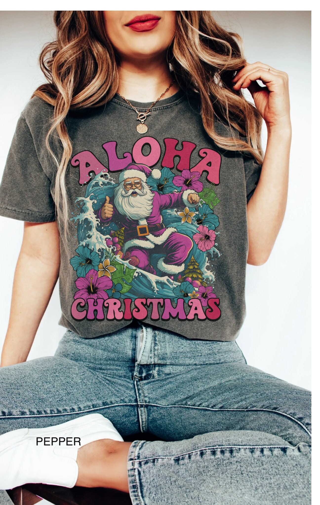 Vintage T Shirt Aloha Christmas Surfing Santa Hawaiian Tee Funny Xmas Party Mele Kalikimaka Comfort Colors Design 1 vintage t shirt aloha christmas surfing santa hawaiian tee funny xmas party mele kalikimaka comfort colors design p00id