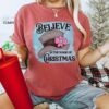 vintage t shirt believe in the magic of christmas frosty hat snowman design oversized tee for holiday celebrations and festive wear wcda6