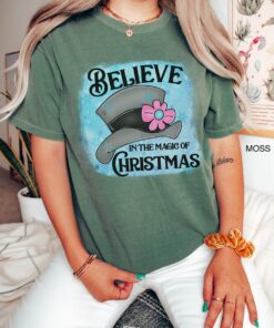 vintage t shirt believe in the magic of christmas frosty hat snowman design oversized tee for holiday celebrations and festive wear yfsfs