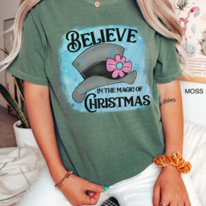 vintage t shirt believe in the magic of christmas frosty hat snowman design oversized tee for holiday celebrations and festive wear yfsfs