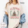 vintage t shirt books christmas tree design for book lovers oversized comfort colors tee for holiday celebrations kfiaw