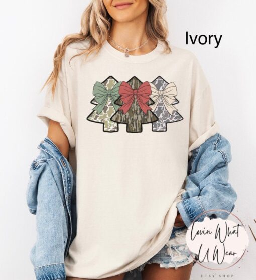 vintage t shirt camo christmas tree shirt oversized hunting tee with trendy holiday design and camouflage print for festive wear 7wvzq