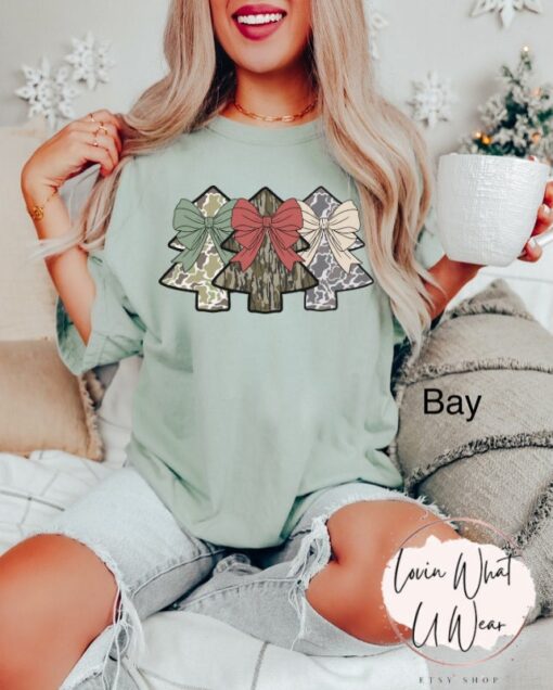 vintage t shirt camo christmas tree shirt oversized hunting tee with trendy holiday design and camouflage print for festive wear kjwz5