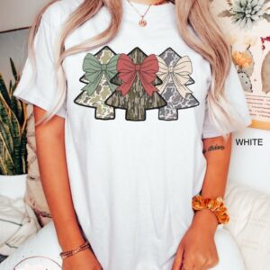 vintage t shirt camo christmas tree shirt oversized hunting tee with trendy holiday design and camouflage print for festive wear tafhk