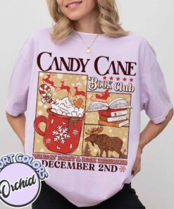 vintage t shirt candy cane design for book lovers featuring santa and christmas themes ideal for winter book club gatherings gd7wz