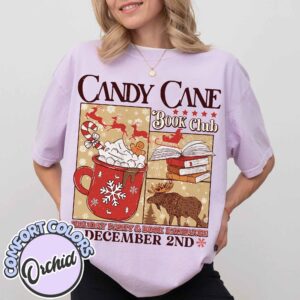 vintage t shirt candy cane design for book lovers featuring santa and christmas themes ideal for winter book club gatherings gd7wz