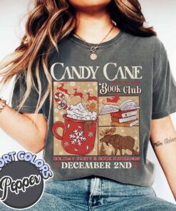 vintage t shirt candy cane design for book lovers featuring santa and christmas themes ideal for winter book club gatherings iuppq