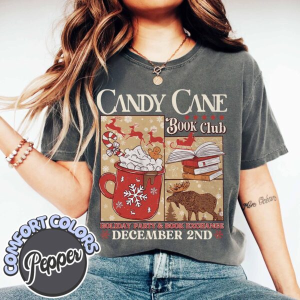 vintage t shirt candy cane design for book lovers featuring santa and christmas themes ideal for winter book club gatherings iuppq