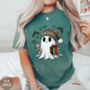 vintage t shirt christmas ghost design comfort colors tee for women funny xmas shirt with cute ghost coffee print rchmy