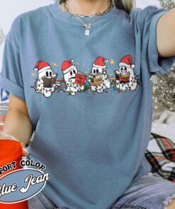 vintage t shirt christmas ghost design halloween theme book lover shirt spooky cute ghost illustration for readers and fans v10l9