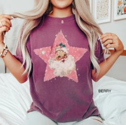 vintage t shirt christmas retro pink santa claus tee classic comfort colors design family holiday apparel g7s6p