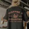vintage t shirt coffee and country graphic tee unisex comfort colors oversize wild west design for cowgirl and coffee lovers irpcj