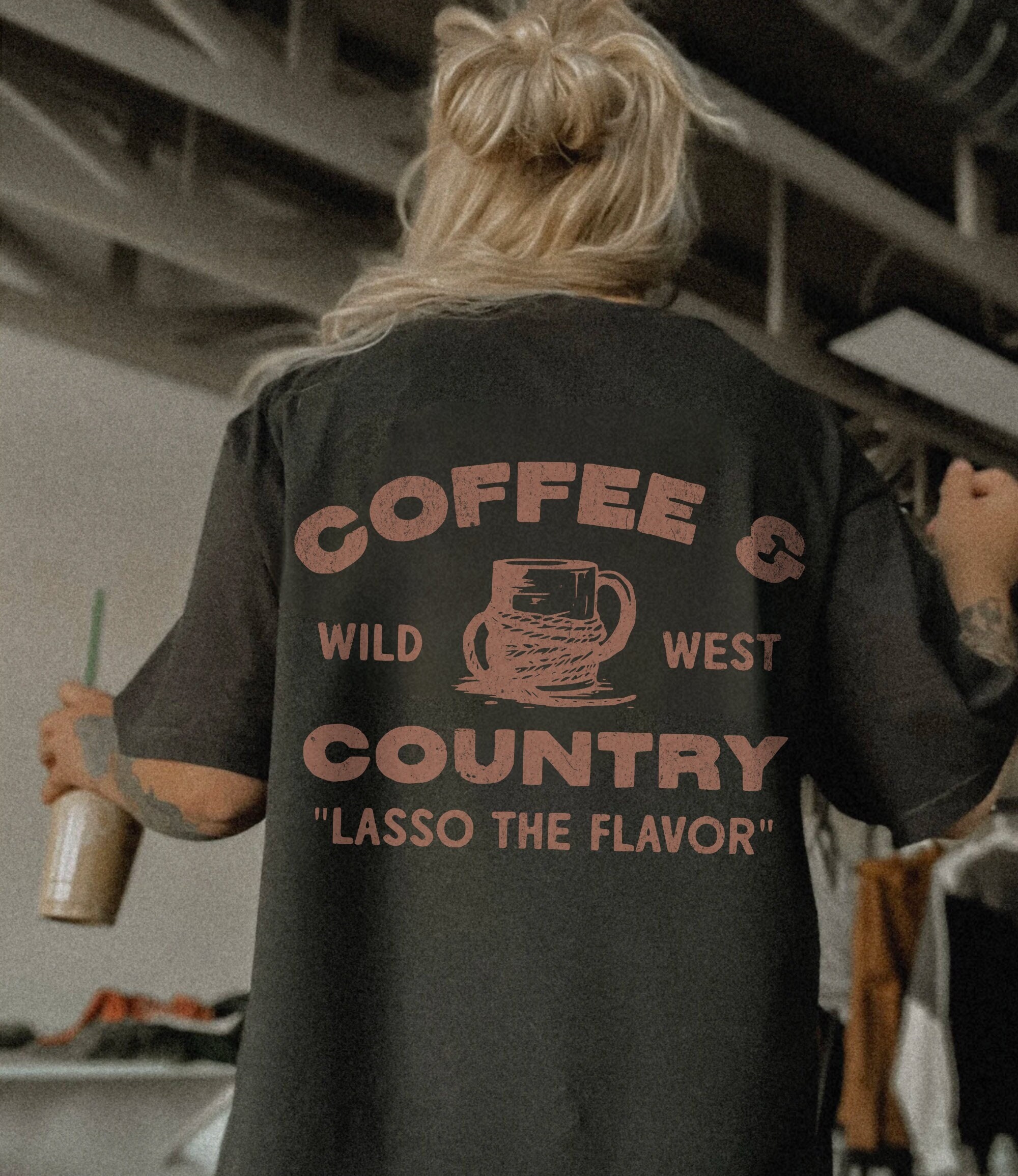 vintage t shirt coffee and country graphic tee unisex comfort colors oversize wild west design for cowgirl and coffee lovers irpcj