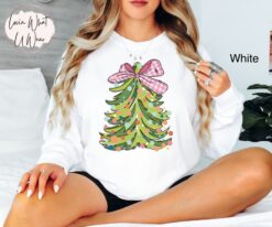 vintage t shirt comfort colors long sleeve christmas tree tee with trendy bow design for a stylish holiday look rz4pf