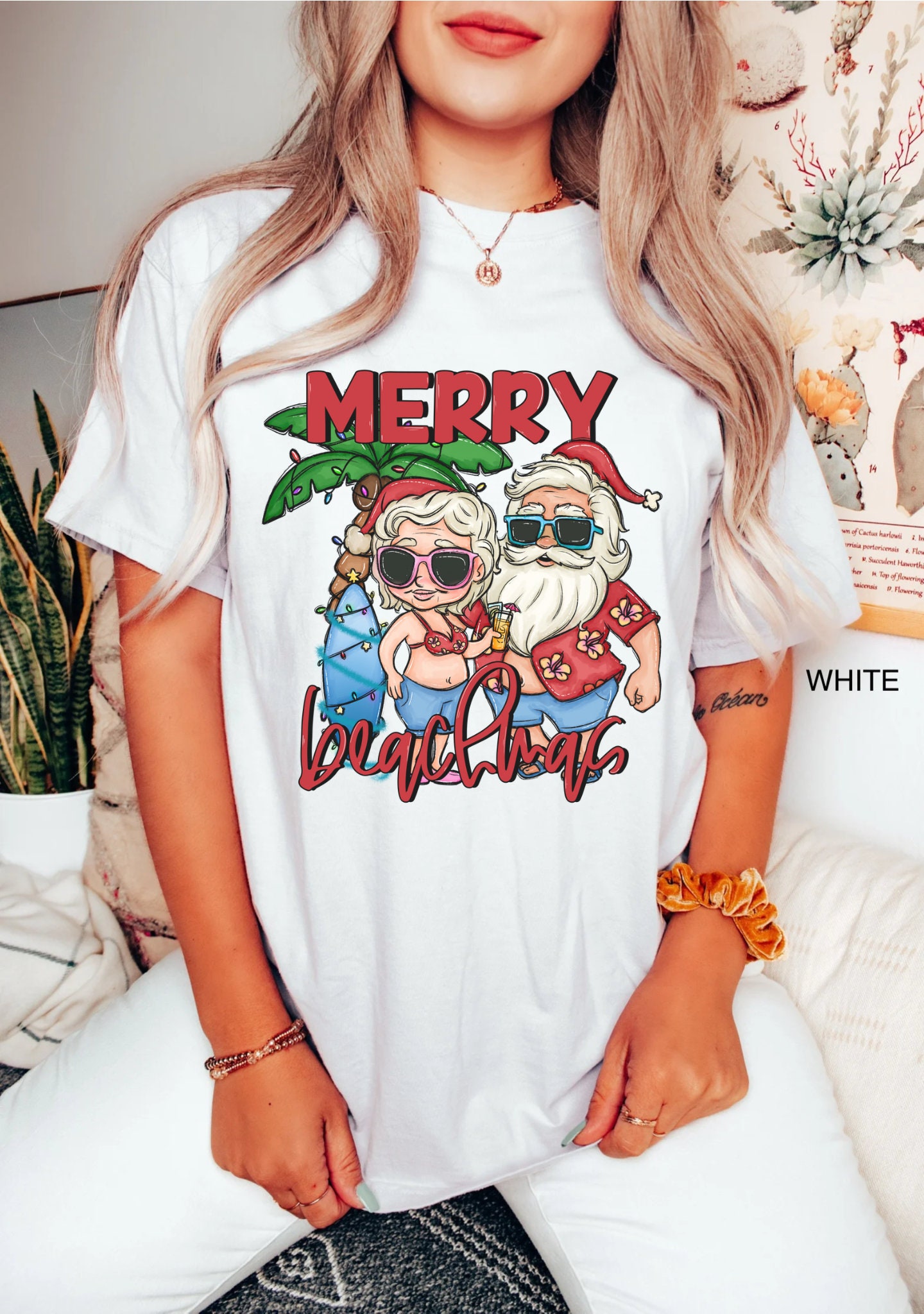 vintage t shirt comfort colors merry beachmas tee with mr and mrs claus design for tropical christmas beach vacation oqass